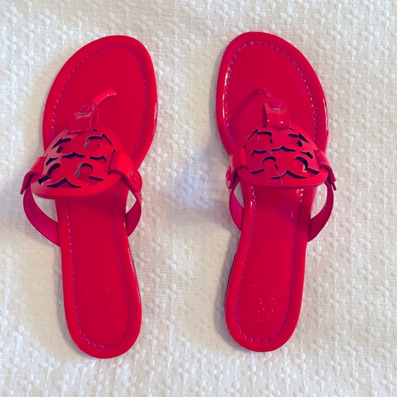 Neon pink miller sandals
